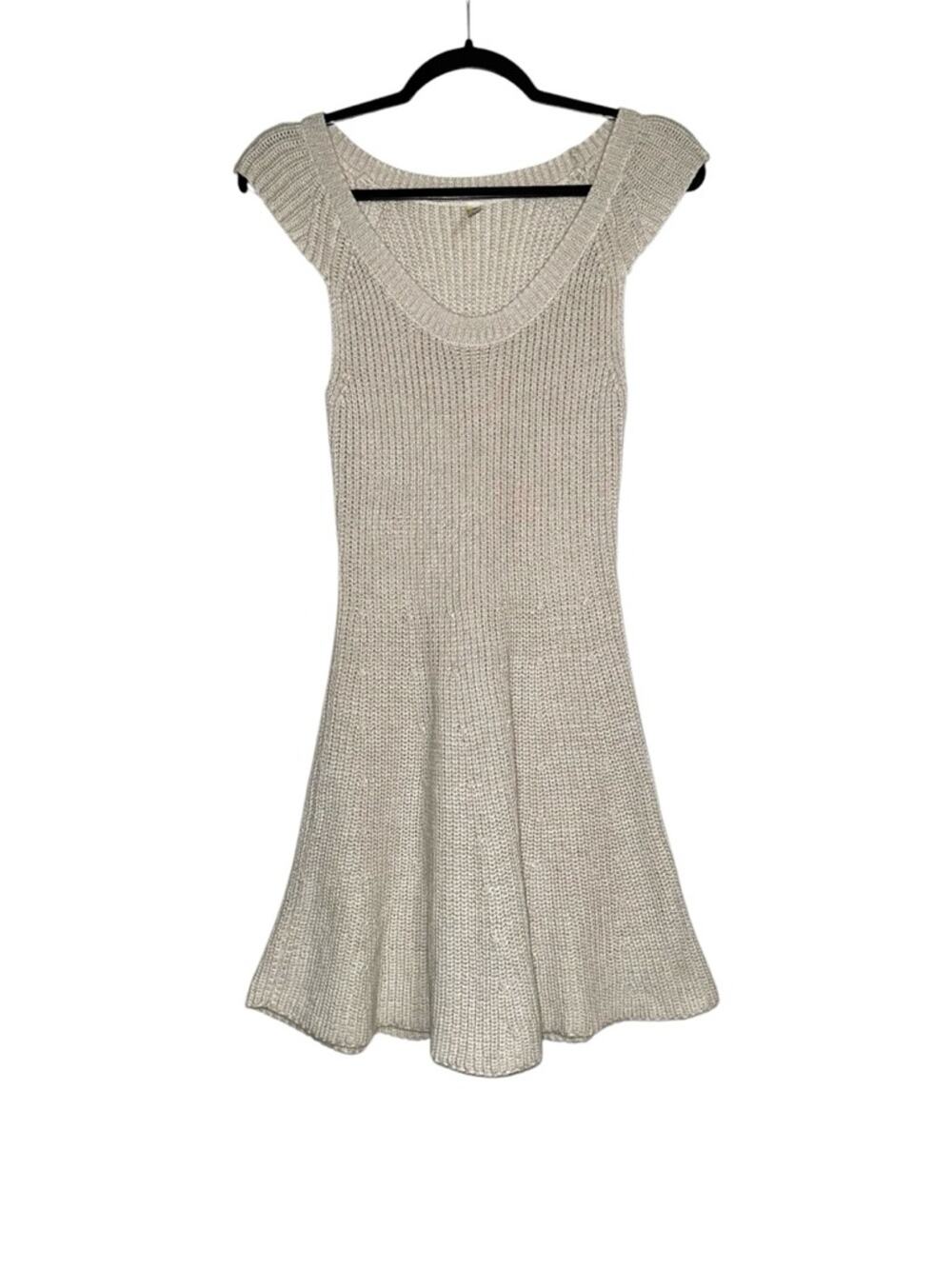 Free People Knit Cap Sleeve Fit-and-Flare Mini Dress XS